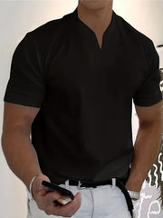 Men's Retro Short Sleeve V-Neck for Outdoor Summer Leisure