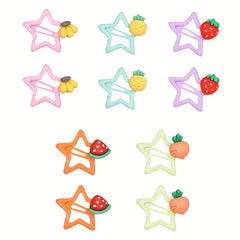 10pcs Colorful Star Hairpins for Girls, Sweet Hair Clips