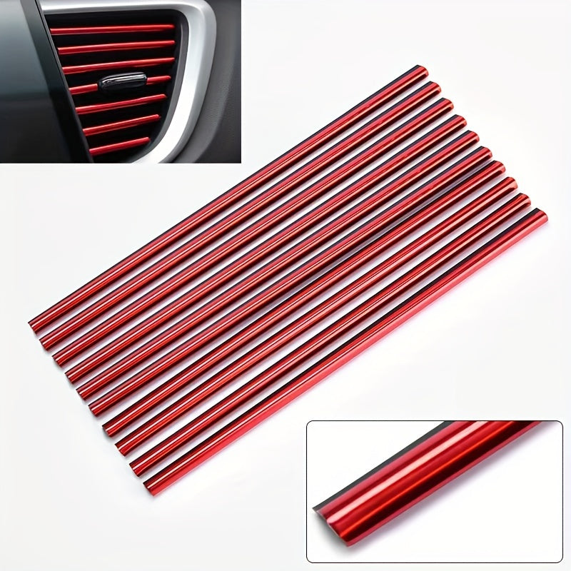 10PCS Car Air Conditioner Outlet Decorative U Shape Moulding Trim Strips