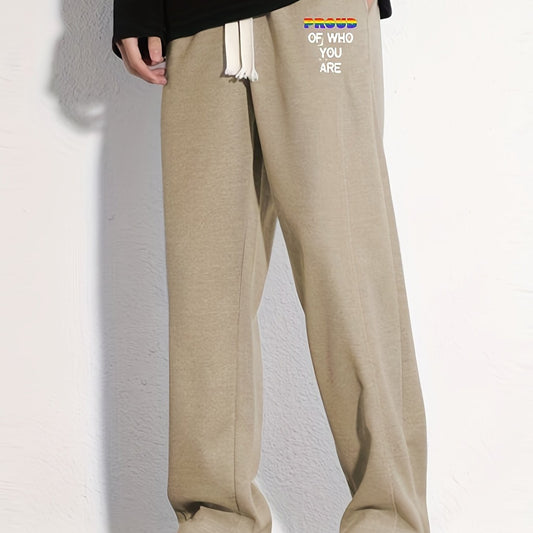 Pride Month Letter Print Joggers Men's Casual Loose Fit Pants