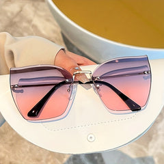 Cat Eye Rimless Sunglasses Gradient Glasses UV400