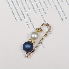 Faux Pearl Brooch Pins Rhinestone Cardigan Brooch Beads Buckle Pin