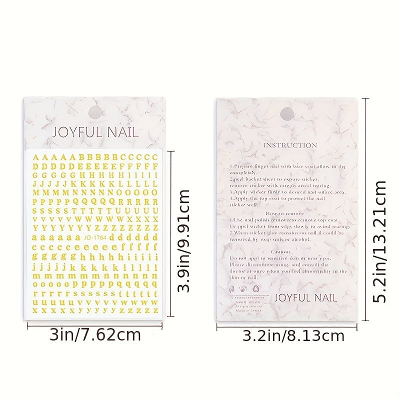 Holographic Letter Nail Stickers DIY Nail Decoration