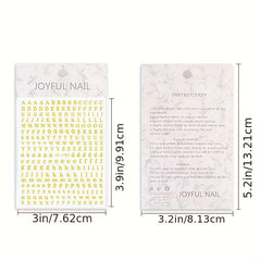 Holographic Letter Nail Stickers DIY Nail Decoration