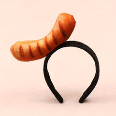 Creative Food Hair Band Hot Dog Corn Carrot Print Headband
