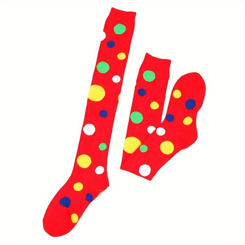 Men's Over The Knee High Polka Dot Socks