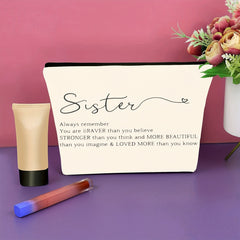 Sister Makeup Organizer Bag with Inspirational Message