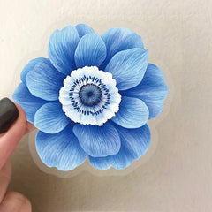 50pcs Cartoon Flower Stickers, Transparent Reusable PET Decals