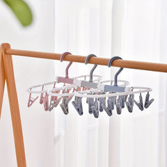 12 in 1 Folding Sunshade Clips Travel Drying Rack Windproof Hanger