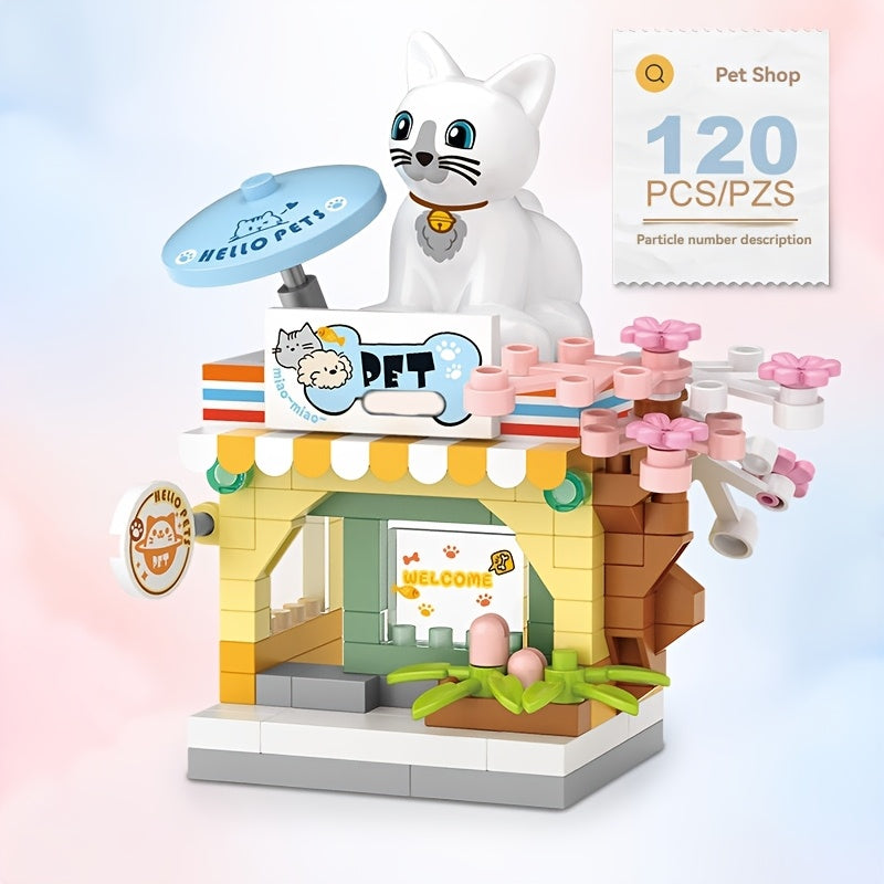 Mini Street View Blocks Build Your Own Dream Shop DIY Models