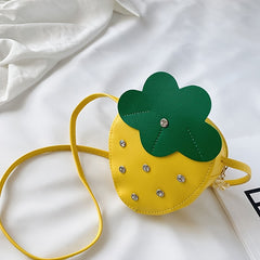 Strawberry Zipper Shoulder Bag Messenger Bag Coin Purse Wallet Chain Crossbody B