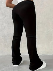  High Rise Stretch Flared Leg Trousers