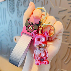 Gradient Bear Denim Keychain Key Bag Pendant For Men