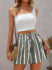 Geo Print Drawstring Shorts for Women