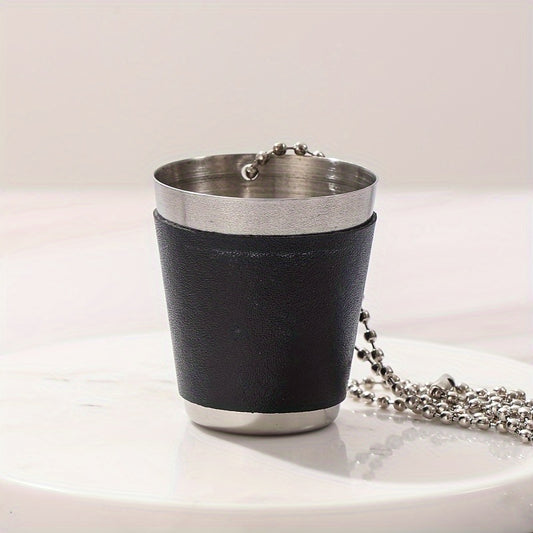 4-Pack 30ML Stainless Steel Cups with Beads Chain - Portable Small Wine Glass