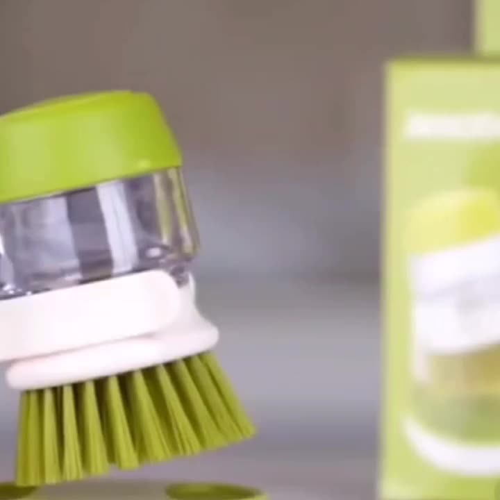 Soap Dispensing Dish Scrub Brush with Drip Tray - Effortless Cleaning