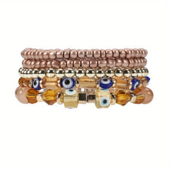 Boho Beaded Bracelet Set Stackable Hand Jewelry Women