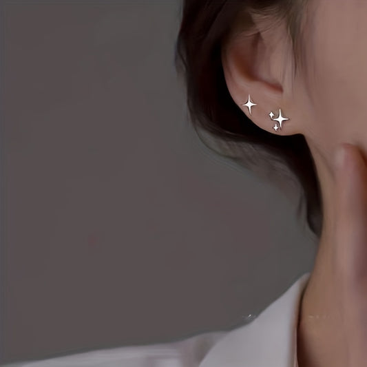 Star Shape Stud Earrings Copper Ear Jewelry For Women