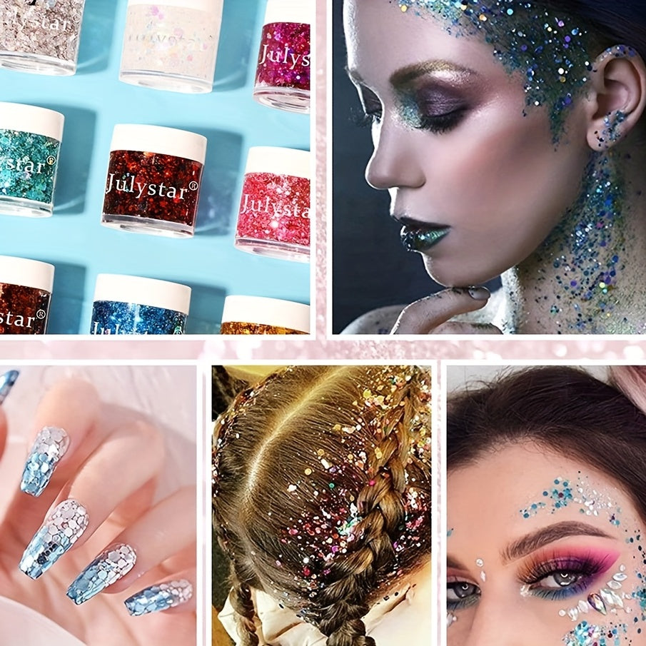 10 Colors Diamond Monochromatic Sequin Liquid Eyeshadow Gel