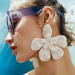 Exaggerated Flower Dangle Earrings Resin Jewelry Female Gift