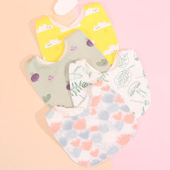 4pcs Cotton Baby Bibs Infant Feeding Drool Bibs Cartoon Print