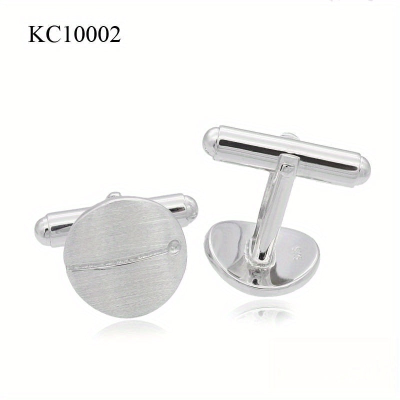 S925 Men's Cufflinks Oval Curved Style Sleeve Buttons