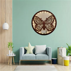 LED Butterfly Creative Lamp Wooden Hanging Home Decoration
