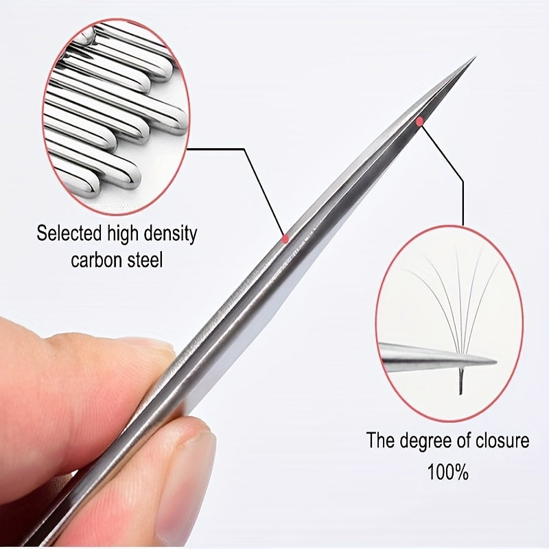 5pcs Eyelash Extension Tweezers Set Curved Straight Pointed Tip Applicator Tool