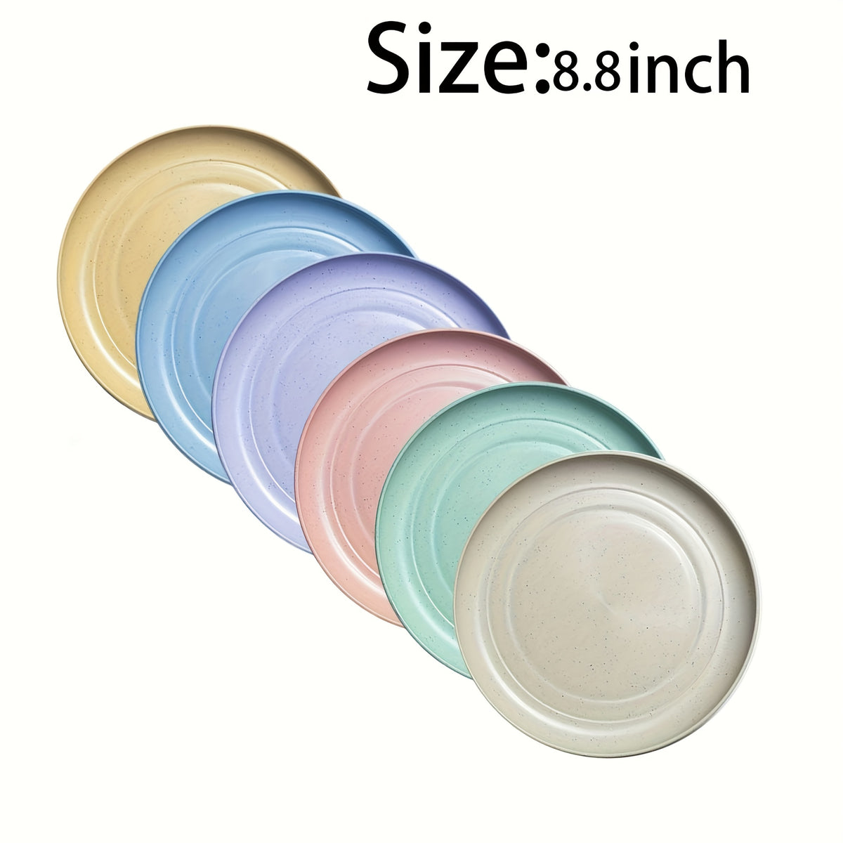 Set of 6 22cm Plastic Dinner Plates Reusable and Sturdy Unbreakable Dishes