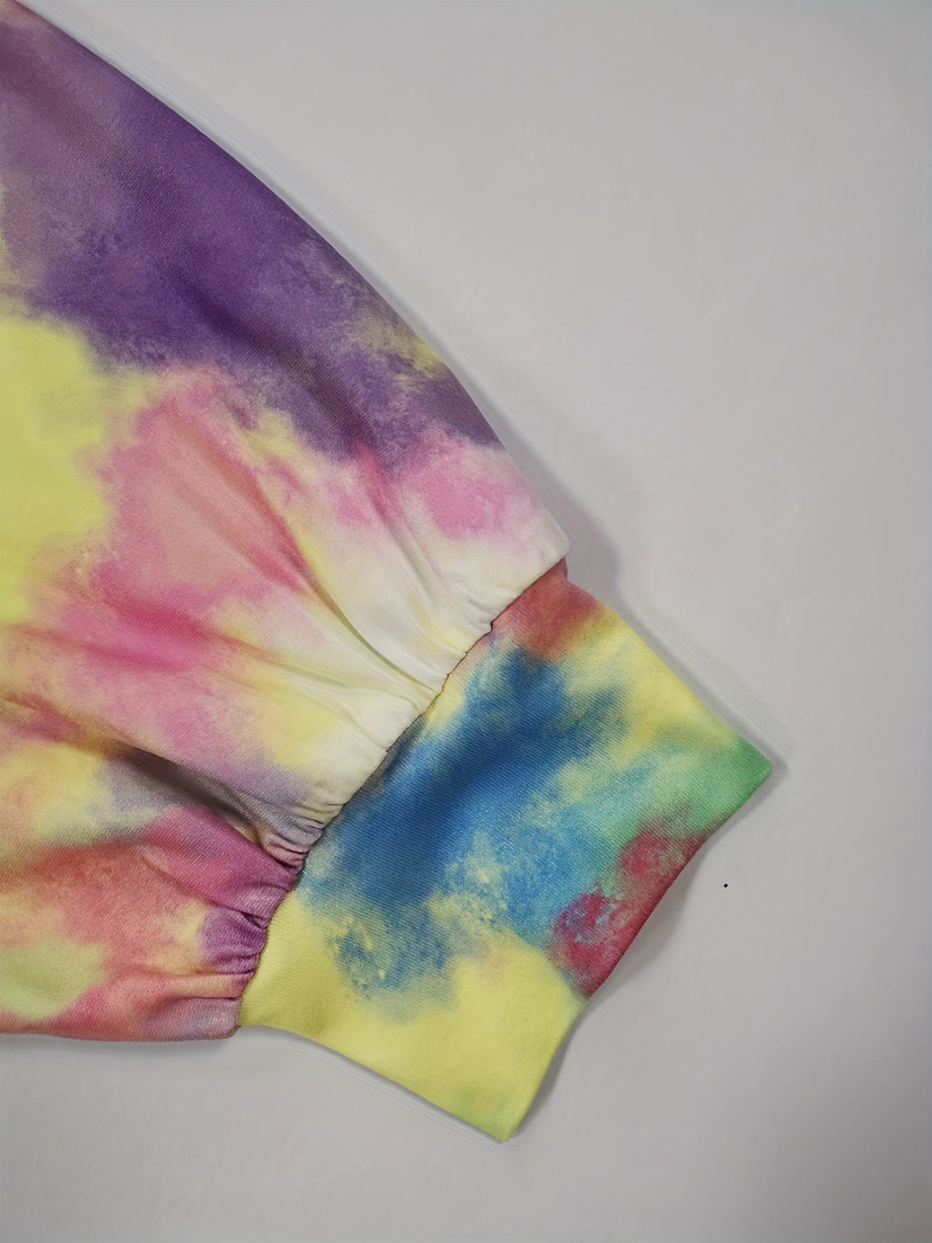 Women's Plus Tie Dye Sleeve One Shoulder Crop Top & Shorts Set