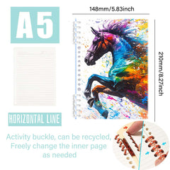 Colorful Horse Art Print Notebook Hard Cover