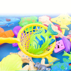 30pcs Kids Fishing Toy Set Inflatable Pool Magnetic Puzzle Water Fun
