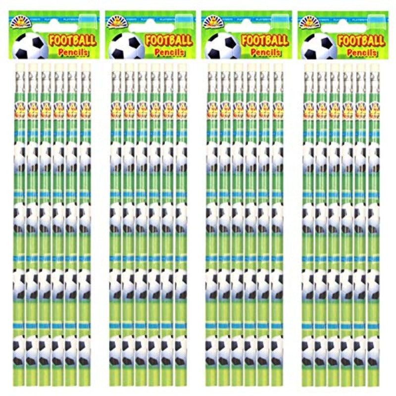 24 Pack Football Themed Pencils with Eraser Tips - Exam Writing Tools