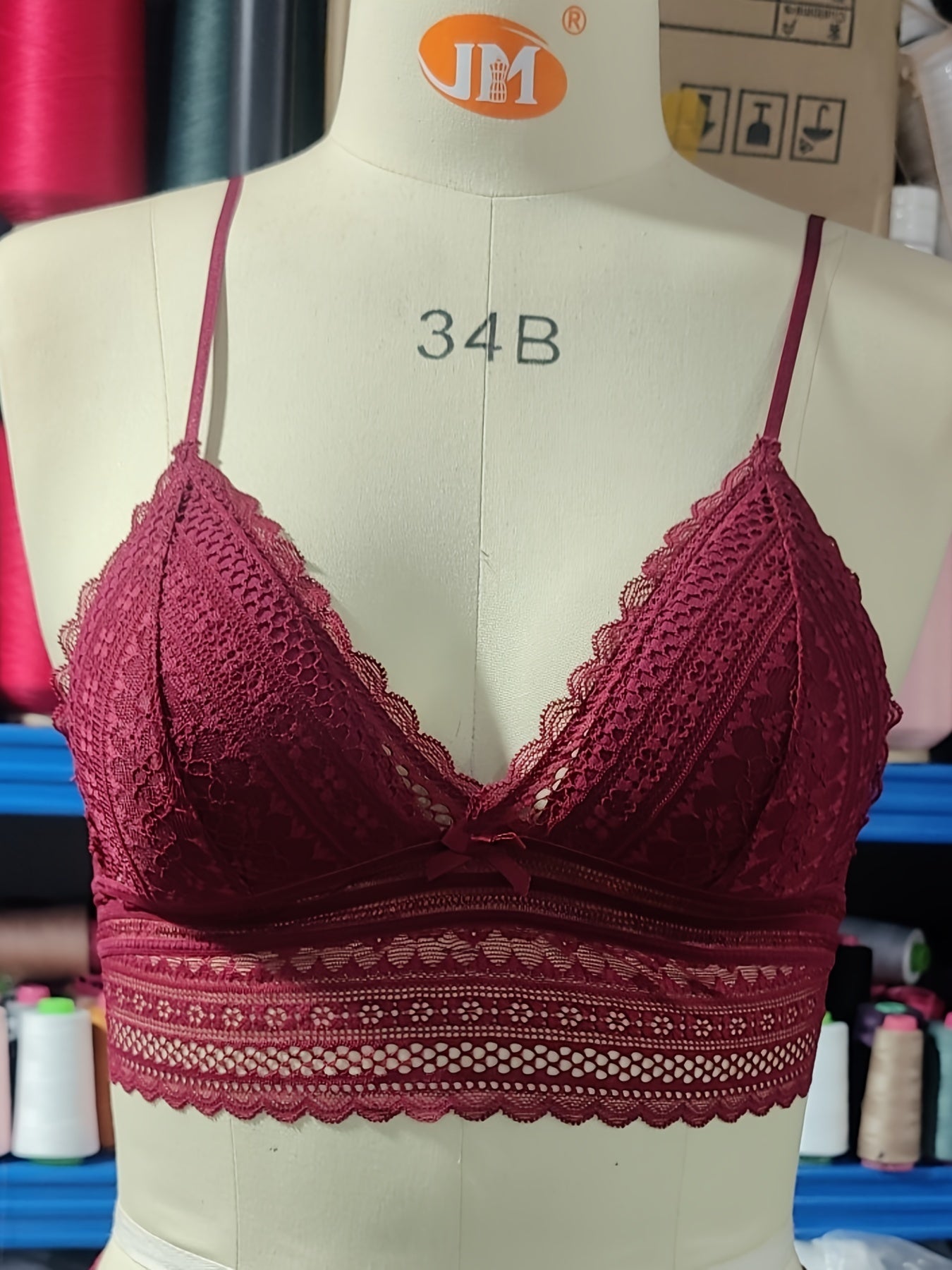 Floral Lace Triangle Bralette Lightweight Wireless Bra