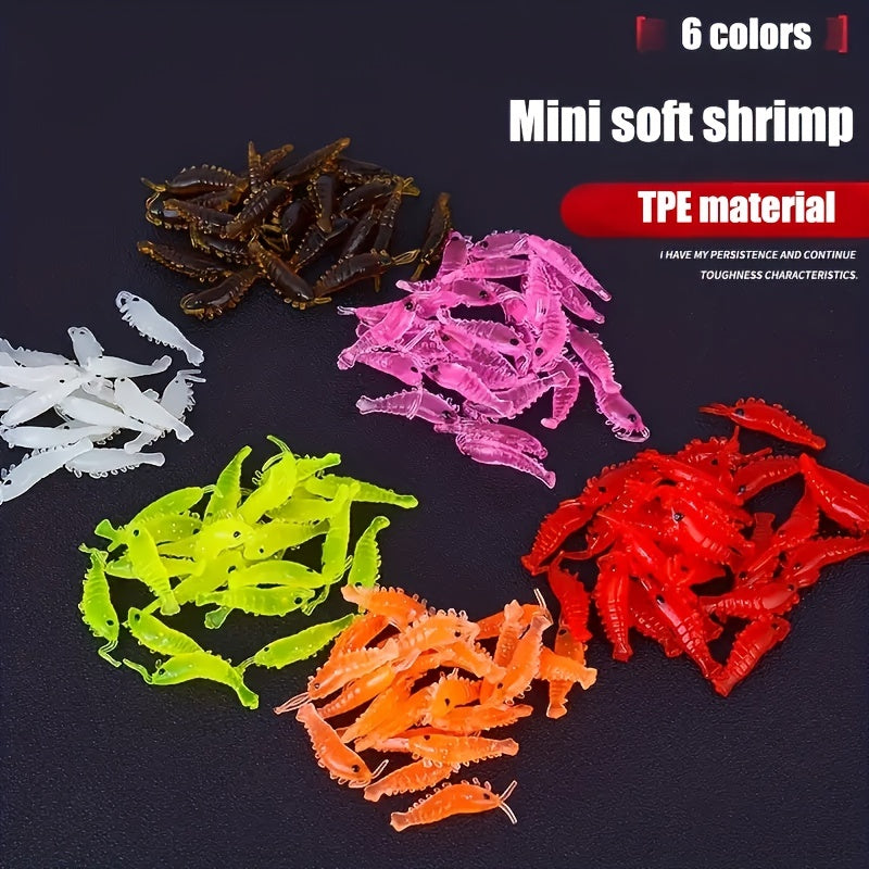100pcs Soft Silicone Shrimp Fishing Lures Artificial Luminous Baits