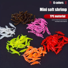 100pcs Soft Silicone Shrimp Fishing Lures Artificial Luminous Baits
