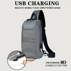 Anti-theft Chest Bag with Combination Lock, USB Fast Charging