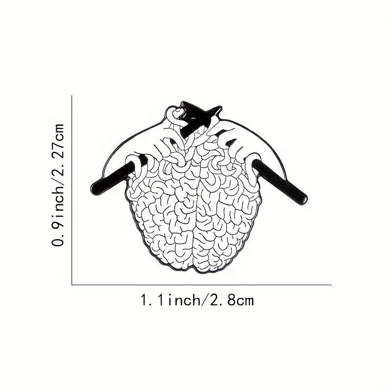 Brain Knitting Brooch Cartoon Jewelry