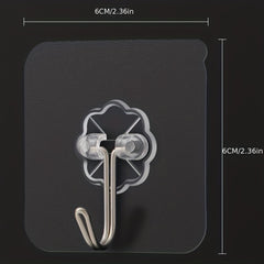 10-50pcs Punch Hook Strong Sticker Adhesive Bathroom Coat Transparent