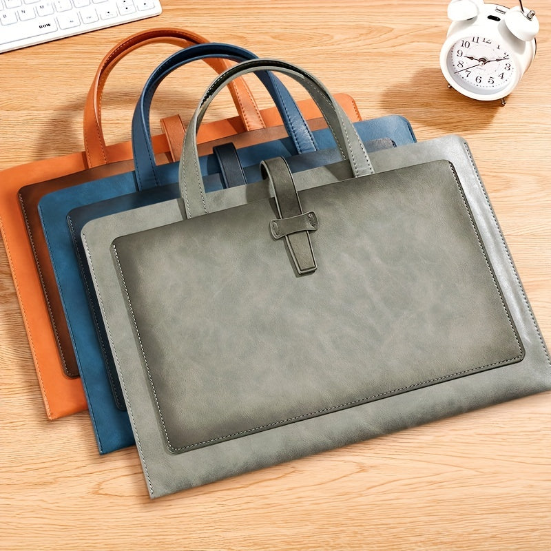 Business Document Bag Large Capacity Briefcase PU Leather Portable Storage