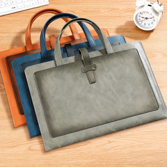 Business Document Bag Large Capacity Briefcase PU Leather Portable Storage