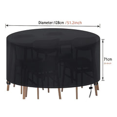 Waterproof Round Patio Furniture Set Cover for Table & 4 Chairs