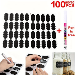 Waterproof Chalkboard Spice Labels 100pcs
