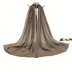 Solid Chiffon Scarf Casual Breathable Shawl Women Head Wrap