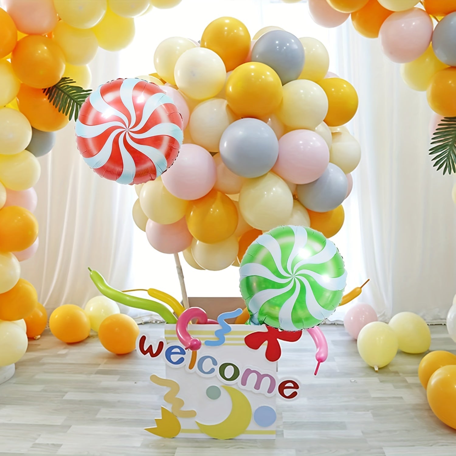 8pcs Christmas Candy Swirl Mylar Foil Balloons 45 72 Cm
