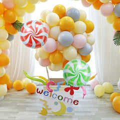 8pcs Christmas Candy Swirl Mylar Foil Balloons 45 72 Cm