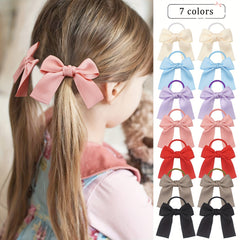 Long Bow Decor Hair Tie Elastic Ponytail Holder Hair Accessories