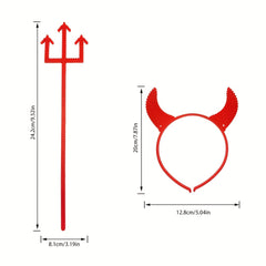 Devil Halloween Costume Headband & Pitchfork Set for Girls