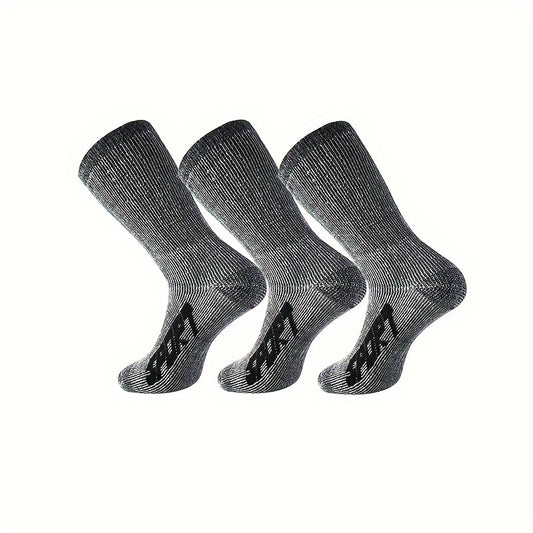 3 Pairs Men's Athletic Wool Socks Shock Absorption Outdoor Sports Hiking Socks