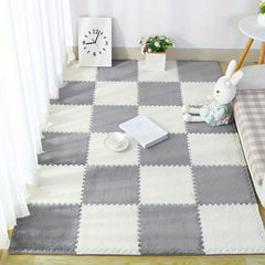 6pcs Interlocking Shaggy Soft Foam Mat Anti-slip Area Rugs